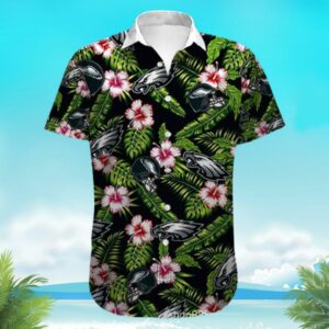 Philadelphia Eagles Hibiscus Flower Pattern Hawaiian Shirt SY