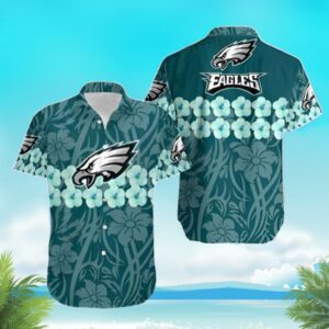 Philadelphia Eagles Hibiscus Flower Hawaiian Shirt WX