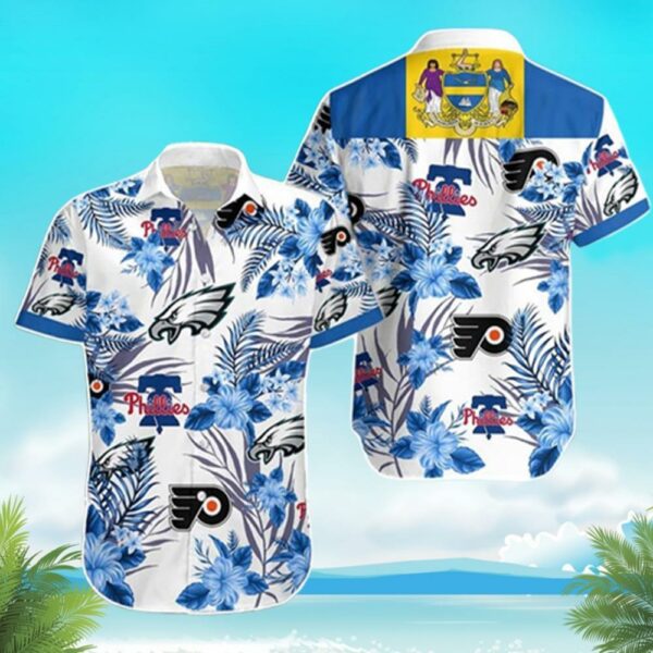 Philadelphia Eagles Tropical Flower Pattern Hawaiian Shirt ZC