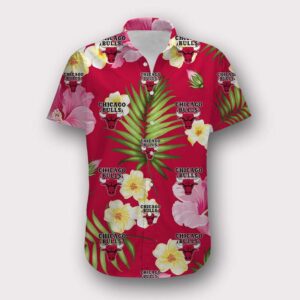 Red Aloha Chicago Bulls Flora Hawaiian Shirt TH