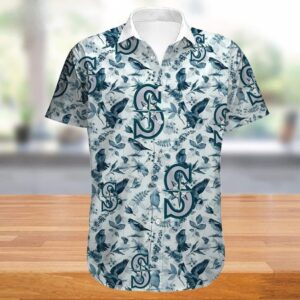 Seattle Mariners Tropical Bird Pattern Hawaiian Shirt ZF