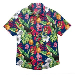 St Louis Cardinals Tropical Flower Pattern Hawaiian Shirt MN