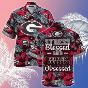 Stress Blessed And Georgia Bulldogs Obsessed Uga Hawaiian Shirt UT