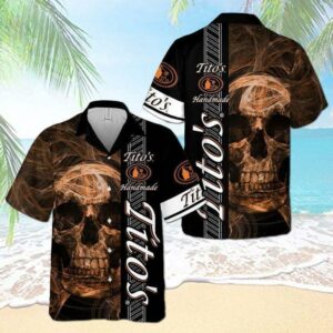 Titos Handmade Vodka Smoky Skull Hawaiian Shirt QL