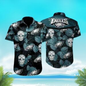 Tropical Skull NFL Philadelphia Eagles Best Hawaiian Shirt FP