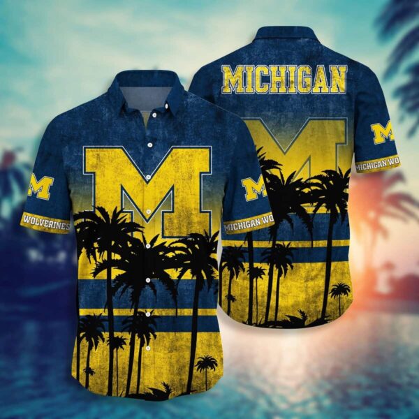 Vintage Michigan Wolverines Hawaiian Shirt QK