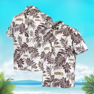 White Aloha San Diego Padres Tropical Flower Pattern Hawaiian Shirt ZR