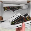 Versace Medusa Golden Pattern Grey Low Top Canvas Shoes Luxury Brand