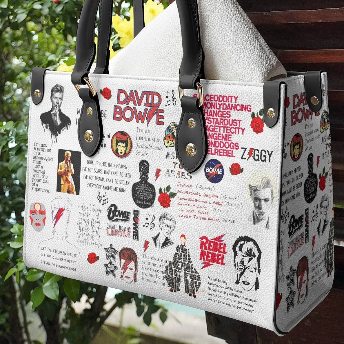 David Bowie Lover Women Leather Hand Bag