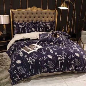 Louis Vuitton Logo Brand Bedding Set Luxury Bedspread Bedroom Home Decor