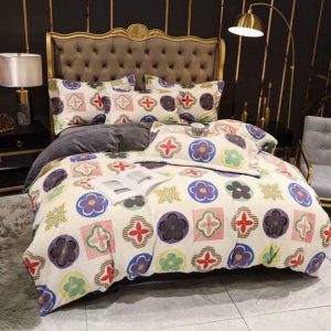 Louis Vuitton Logo Brand Bedding Set Luxury Home Decor Bedspread Bedroom