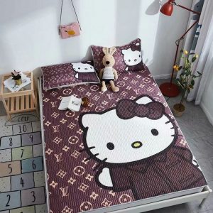 Louis Vuitton Logo Brand Bedding Set Luxury Home Decor Bedspread Bedroom