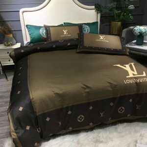 Louis Vuitton Logo Brand Bedding Set Home Decor Luxury Bedroom Bedspread