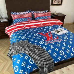 Louis Vuitton Customized Logo Brand Bedding Set Luxury Bedroom Home Decor Bedspread