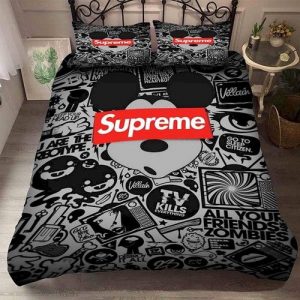 Louis Vuitton Supreme Customized Logo Brand Bedding Set Home Decor Bedspread Bedroom Luxury