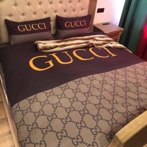 Gucci Logo Brand Bedding Set Bedroom Home Decor Bedspread Luxury