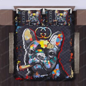 Gucci Bulldogs Logo Brand Bedding Set Home Decor Bedspread Luxury Bedroom