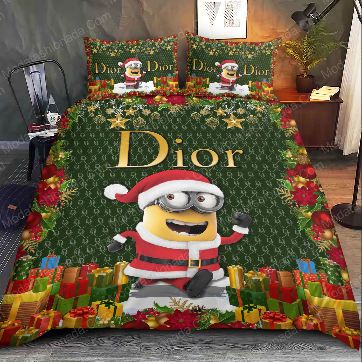 Dior Minion Logo Brand Bedding Set Home Decor Luxury Bedroom Bedspread