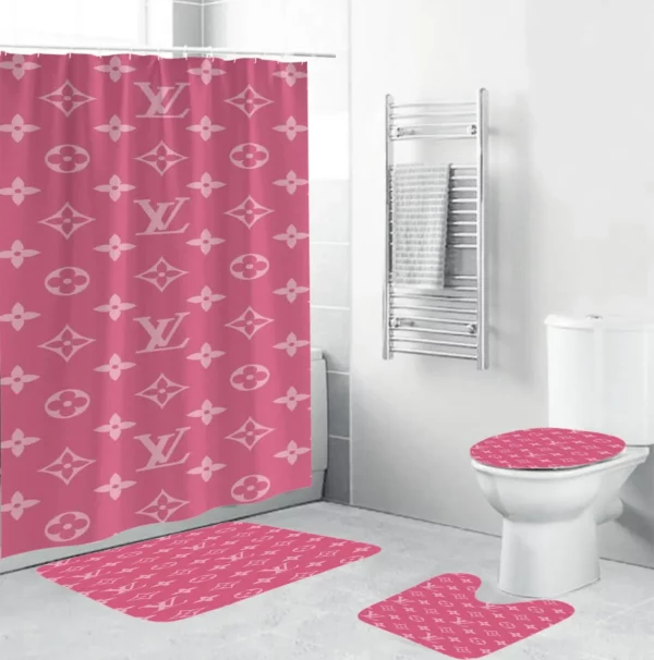 Louis Vuitton Lv Louis Vuitton Monogram In Sand Pink Bathroom Set Hypebeast Luxury Fashion Brand Bath Mat Home Decor