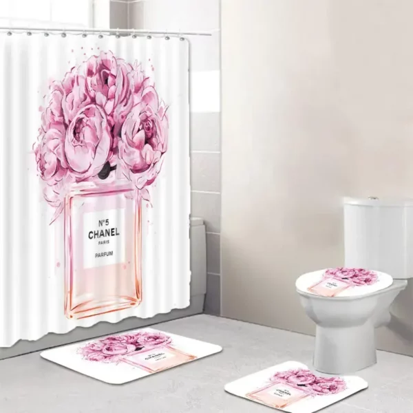 Chanel Paris Perfume Coco Bathroom Set Hypebeast Bath Mat Home Decor Luxury Fashion Brand