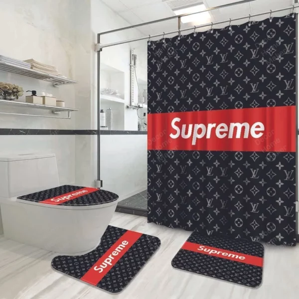 Louis Vuitton Lv Louis Vuitton Bathroom Set Bath Mat Hypebeast Luxury Fashion Brand Home Decor