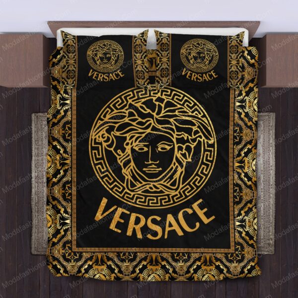 Versace Logo Brand Bedding Set Luxury Bedspread Bedroom Home Decor