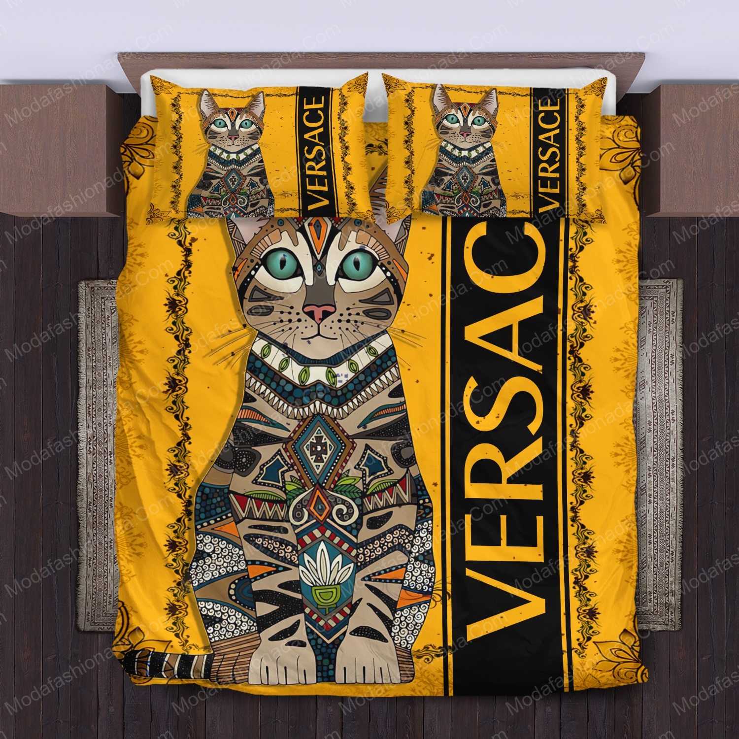 Bengal Versace Logo Brand Bedding Set Luxury Bedspread Home Decor Bedroom