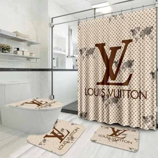 Louis Vuitton Lv Louis Vuitton Bathroom Set Bath Mat Hypebeast Home Decor Luxury Fashion Brand