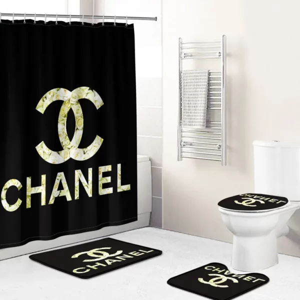 Chanel Gold Bathroom Set Bath Mat Home Decor Luxury Fashion Brand Hypebeast