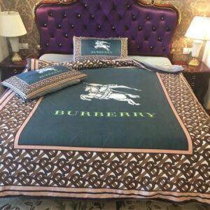 Burberry Logo Brand Bedding Set Bedspread Home Decor Luxury Bedroom