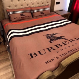 Burberry Logo Brand Bedding Set Luxury Bedspread Home Decor Bedroom