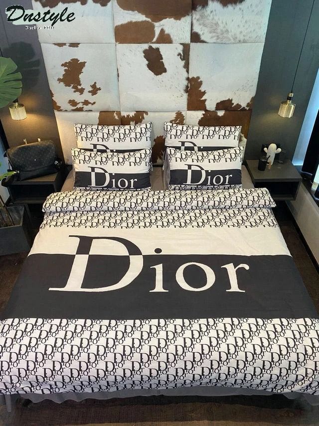 Dior Logo Brand Bedding Set Home Decor Bedspread Bedroom Luxury