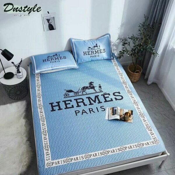 Hermes Paris Logo Brand Bedding Set Home Decor Bedroom Bedspread Luxury