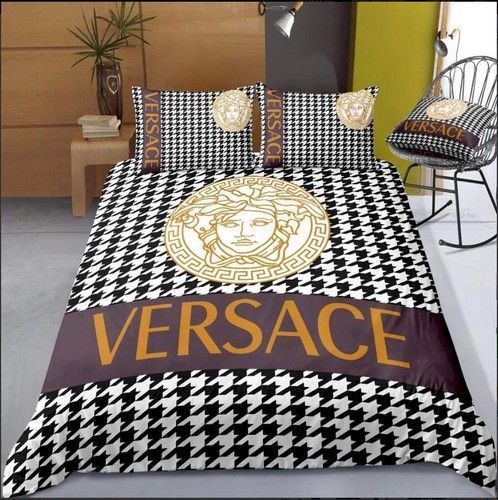 Versace Logo Brand Bedding Set Bedspread Home Decor Bedroom Luxury