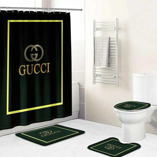 Gucci Black Bathroom Set Home Decor Luxury Fashion Brand Hypebeast Bath Mat