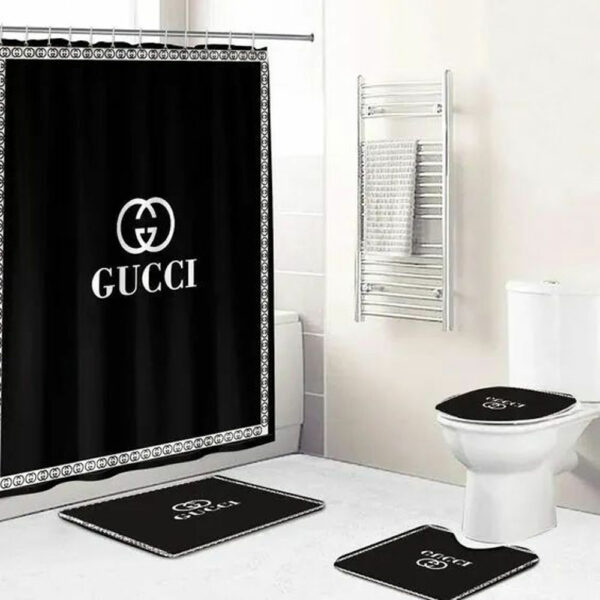 Gucci Black Bathroom Set Bath Mat Home Decor Hypebeast Luxury Fashion Brand