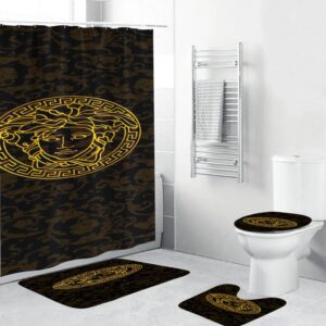 Gianni Versace Black Bathroom Set Bath Mat Home Decor Luxury Fashion Brand Hypebeast