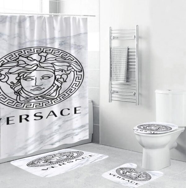 Gianni Versace White Bathroom Set Bath Mat Hypebeast Home Decor Luxury Fashion Brand