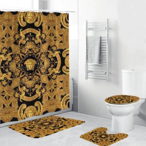 Gianni Versace Gold Bathroom Set Home Decor Bath Mat Hypebeast Luxury Fashion Brand