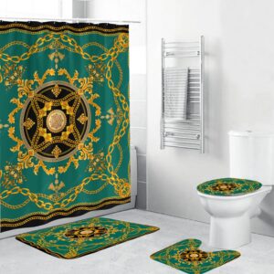 Gianni Versace Green Bathroom Set Bath Mat Hypebeast Luxury Fashion Brand Home Decor