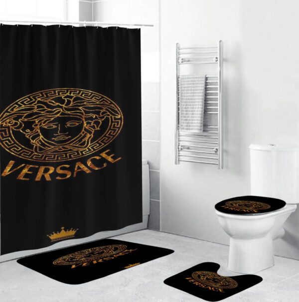 Gianni Versace Black Bathroom Set Bath Mat Home Decor Hypebeast Luxury Fashion Brand