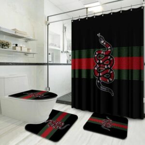 Gucci Snake Bathroom Set Home Decor Bath Mat Luxury Fashion Brand Hypebeast