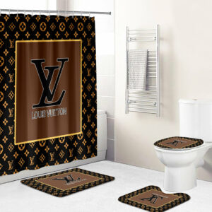 Louis Vuitton Lv Brown Bathroom Set Luxury Fashion Brand Home Decor Bath Mat Hypebeast