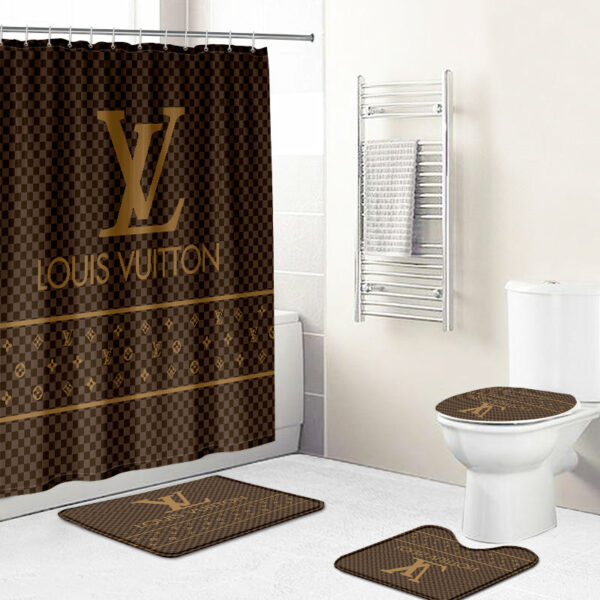 Louis Vuitton Lv Brown Bathroom Set Home Decor Bath Mat Hypebeast Luxury Fashion Brand