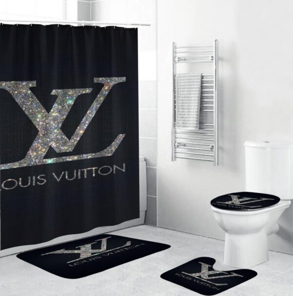 Louis Vuitton Lv Glitter Bathroom Set Bath Mat Hypebeast Luxury Fashion Brand Home Decor