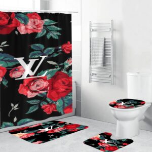 Louis Vuitton Lv Flower Bathroom Set Luxury Fashion Brand Bath Mat Home Decor Hypebeast