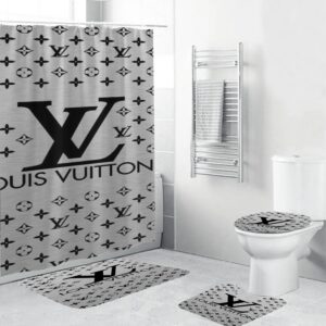 Louis Vuitton Lv Grey Bathroom Set Home Decor Luxury Fashion Brand Hypebeast Bath Mat