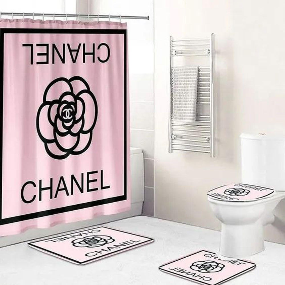 Chanel Pink Bathroom Set Home Decor Bath Mat Hypebeast Luxury Fashion Brand