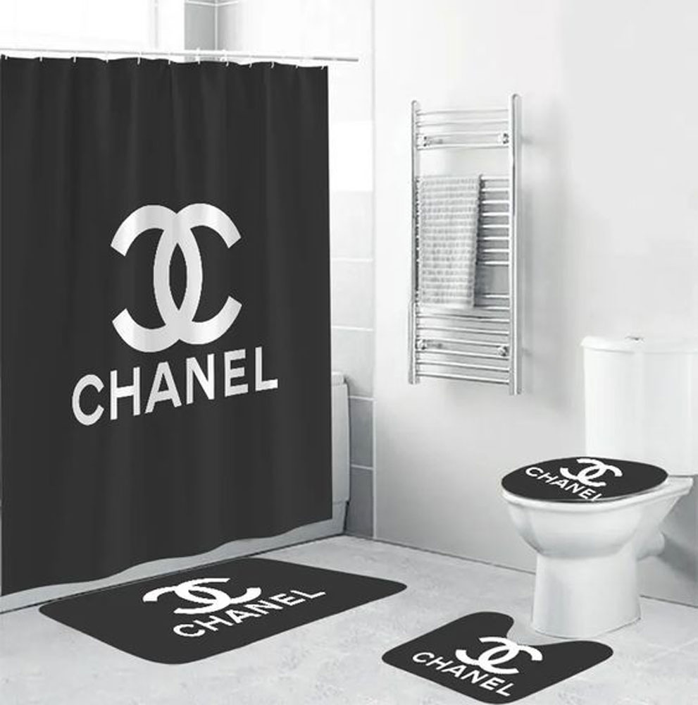 Chanel Black Bathroom Set Hypebeast Luxury Fashion Brand Home Decor Bath Mat