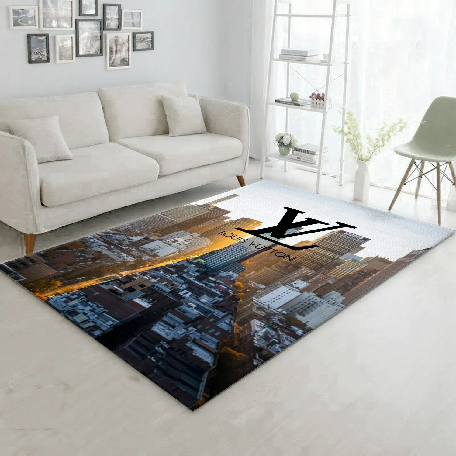 Louis vuitton cityscape s Rectangle Rug Fashion Brand Home Decor Luxury Area Carpet Door Mat